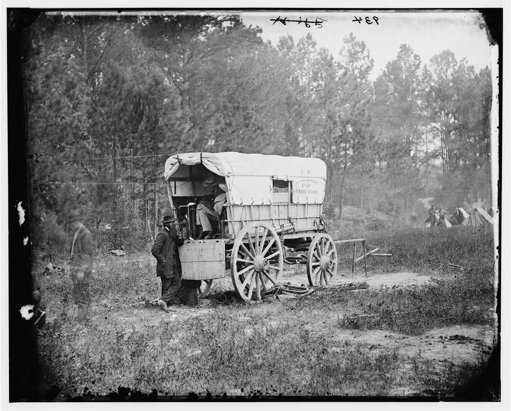 A United States Military Telegraph field wagon used during the Civil War