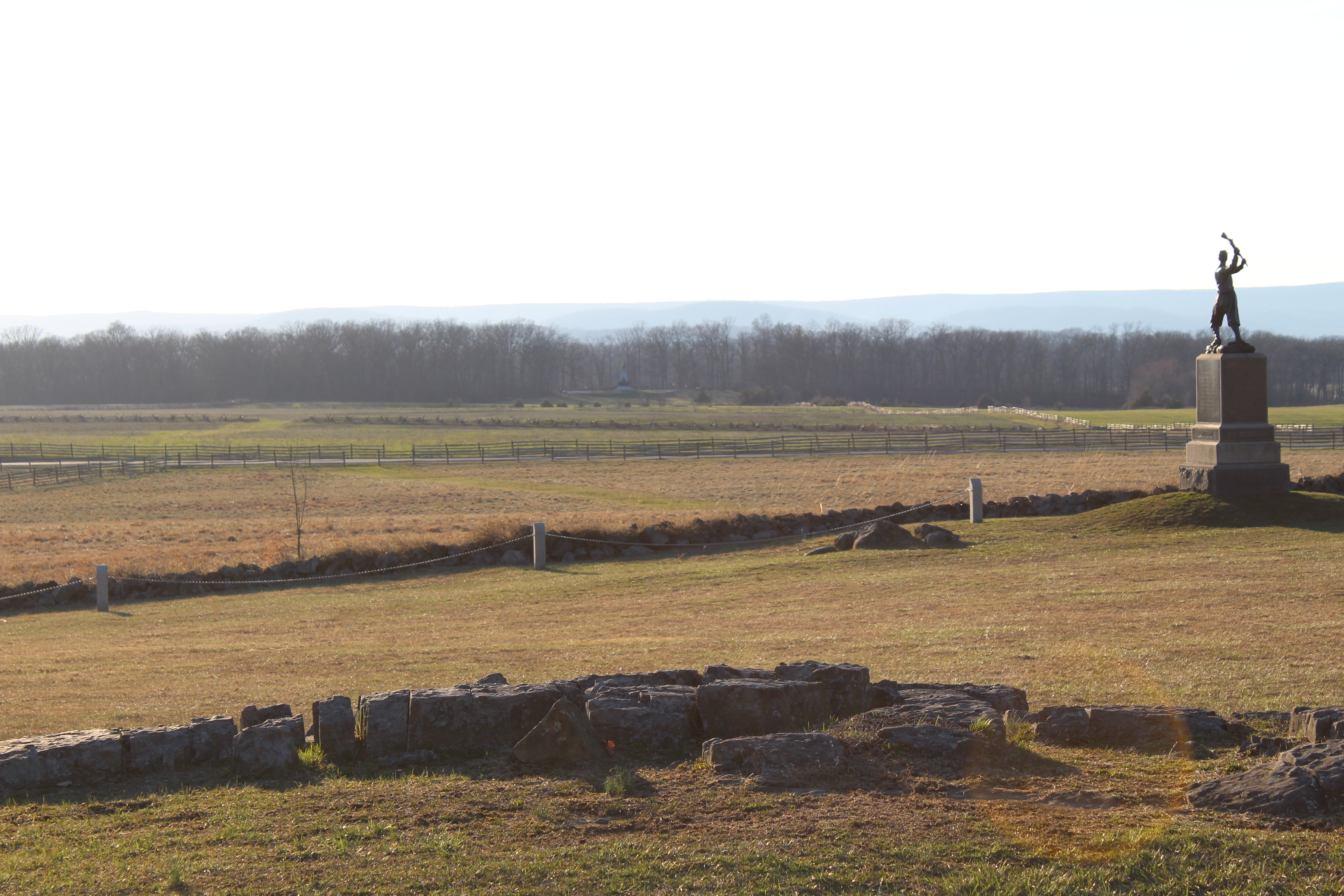 View across the open fields of Pickett’s Charge